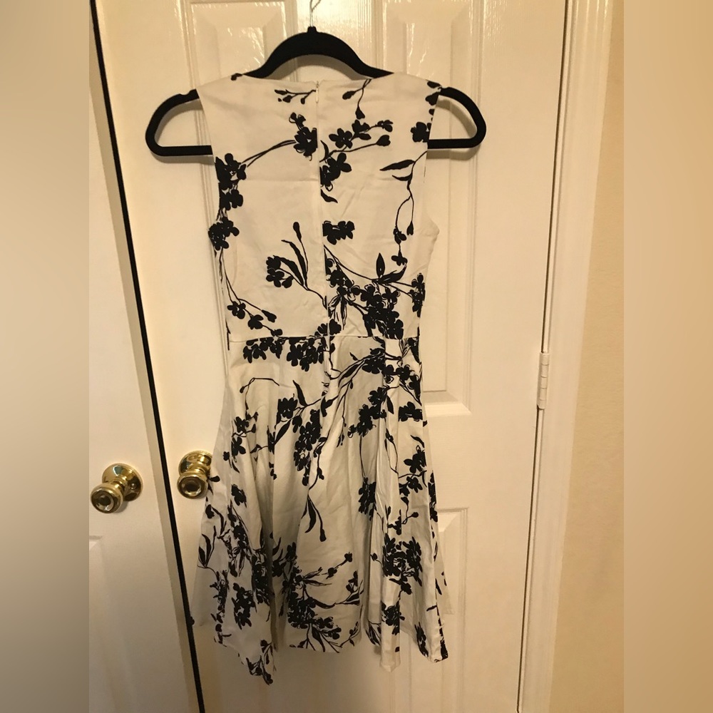 Black and white sleeveless dress.